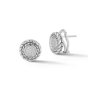JAI Silver & Diamond Pave Earrings